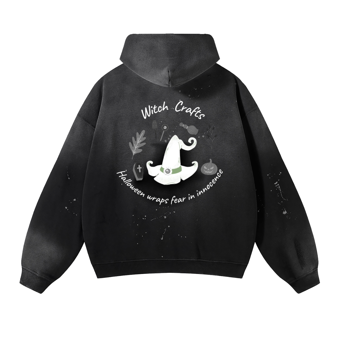 Vintage Washed Frayed Fleece Hoodie