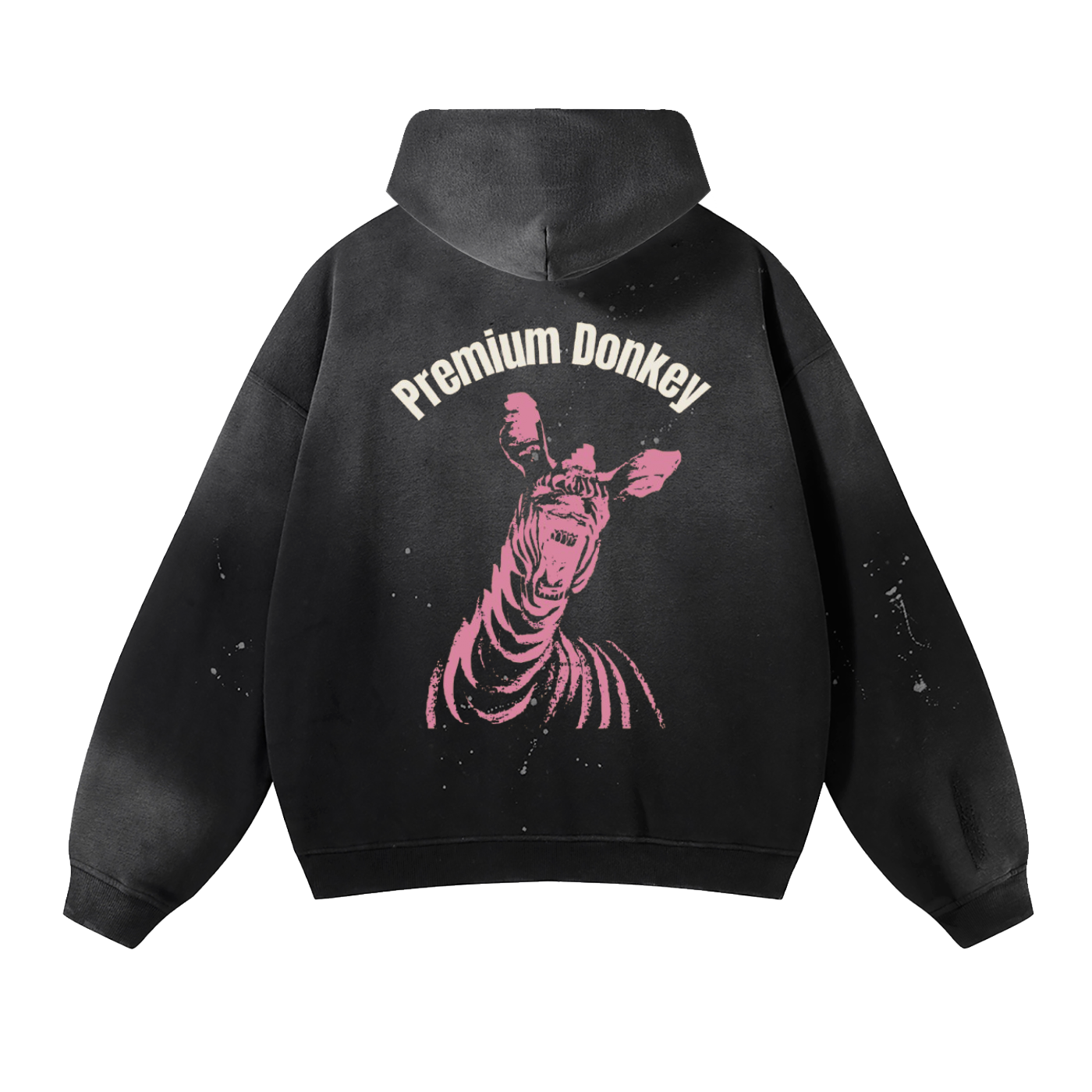 Vintage Washed Frayed Fleece Hoodie