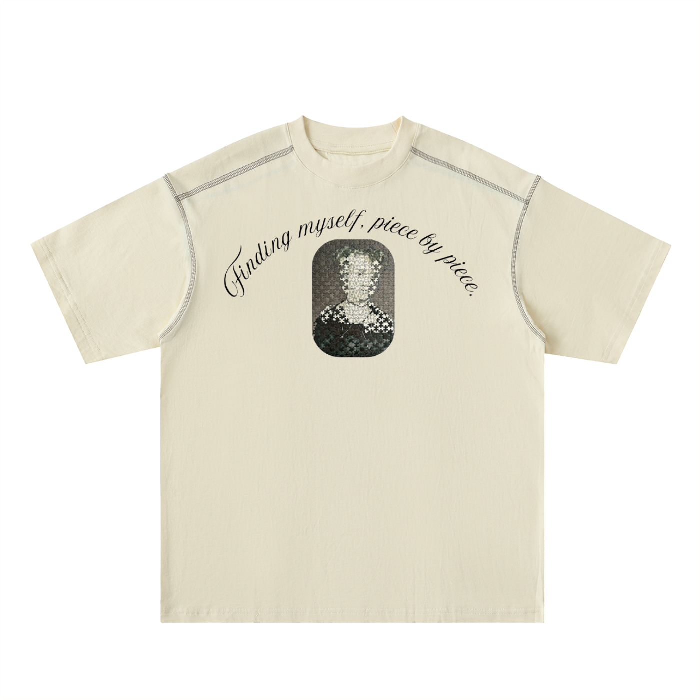 Oversized Contrast-Stitched Cotton Tee