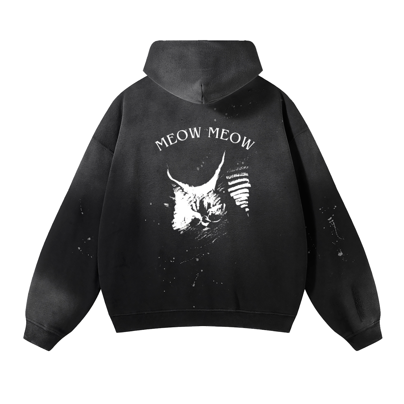 Vintage Washed Frayed Fleece Hoodie